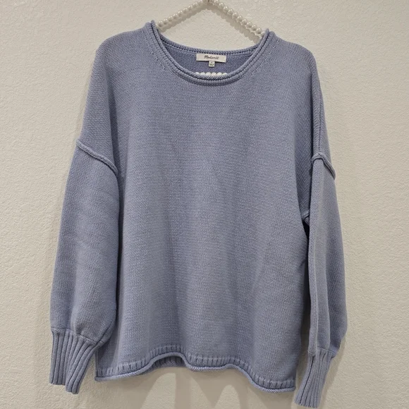 Madewell Conway Pullover Sweater In Craft Blue Size S - Picture 4 of 8
